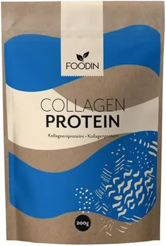 Produktbild: FOODIN Kollagen Pulver, 100% Kollagen Peptide Hydrolysat, Protein Pulver von Weiderindern mit Bioverfügbarkeit, Kollagen Peptide Typ 1 & 3 (400g)