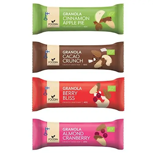 Produktbild: FOODIN Müsliriegel, Nussmischung, 8er-Pack, Süßes & Snacks, 100% Bio, Glutenfrei und milchfrei für gesunde Snacks (Mix 8-pack)