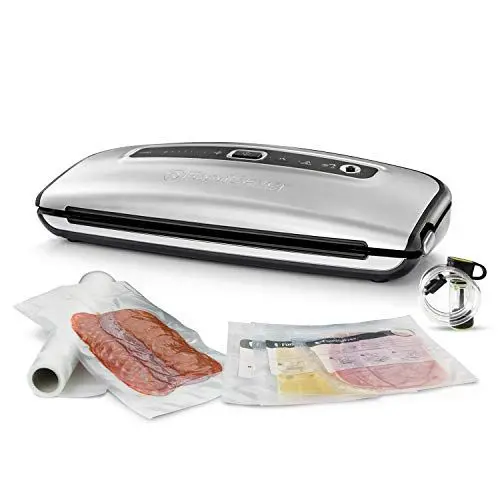 Produktbild: FoodSaver Vakuumiergerät für Lebensmittel im kompakten Design und mit Handheld-Vakuumierer | mit sortierten Vakuumbeuteln (FFS015X)