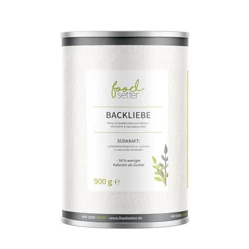 Produktbild: Foodsetter Backliebe – Zuckeralternative zum Backen | 1:1 wie Zucker verwenden | 50% weniger Kalorien | Mit Erythrit & Stevia | Top Qualität