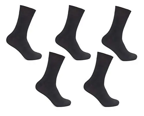 Produktbild: FOOTNOTE 5 Paar Hochwertige Socken Damen Baumwollsocken Socks Business, 35-38, Schwarz