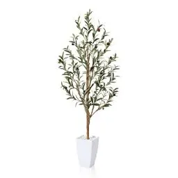 Produktbild: Fopamtri Olivenbaum Künstlich 120 cm Kunstpflanzen Groß Kunstbaum Grün Fake Kunstpflanze mit Früchten im Topf für Indoor Outdoor Home Schlafzimmer Büro Garten Dekoration (1 Pack)