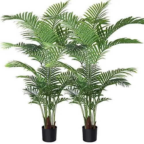 Produktbild: Fopamtri künstliche Areca Palme 160 cm künstliche Palme, 17 Zweige, für den Innen- und Außenbereich Moderne Dekoration Faux Pflanze Topffamilie Einweihungsgeschenk (2 Stück)