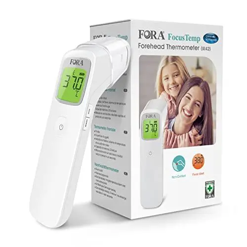Produktbild: FORA IR42 Stirnthermometer - Infrarot Fieberthermometer, Kontaktlos, Sofortige & Präzise Messung für Babys, Erwachsene & Objekte – LED-Anzeige & Fieberwarnung