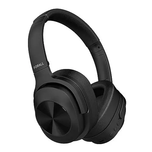Produktbild: FORALL U20 Over Ear Kopfhörer Bluetooth Noise Cancelling Kopfhoerer, Fast Charging, 40H Spielzeit, ANC Modus, Hi-Res Audio Kabellos Kopfhörer - Schwarz