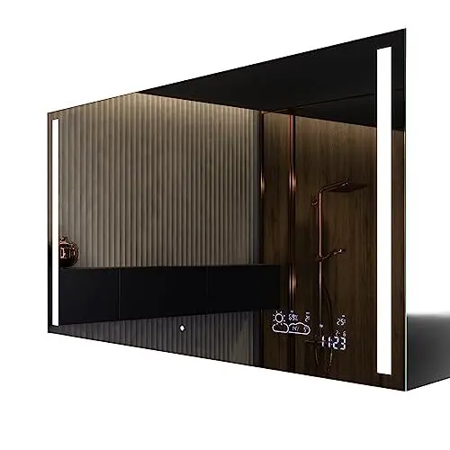 Produktbild: FORAM Badspiegel 170x50 cm mit LED Beleuchtung - Wählen Sie Zubehör - Individuell Nach Maß - Beleuchtet Wandspiegel Lichtspiegel Badezimmerspiegel - LED Farbe zu Wählen L02