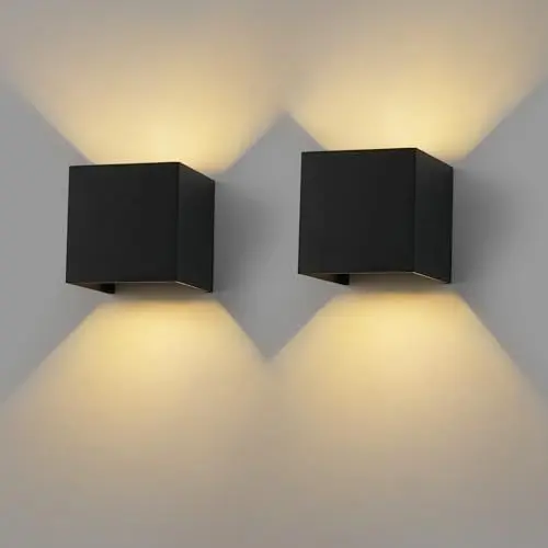 Produktbild: FORCOSO Wandleuchte Innen Schwarz, 2 Stück Wandlampe Aussen, G9 LED Aussenlampe Wand, IP65 Wasserdichte Wandleuchten, Einstellbarer Lichtstrahl, Aussenleuchten für Garten, Wohnzimmer, Schlafzimmer