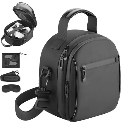 Produktbild: FOREGOER Tragetasche kompatibel mit VR 3 / VR 2 / Vision Pro,VR Gaming-Headset und Touch-Controllern, Reisetasche mit Objektivabdeckung für VR Zubehör