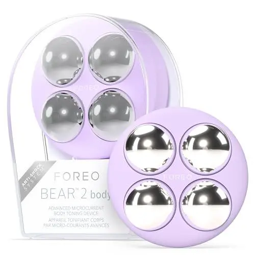 Produktbild: FOREO BEAR 2 body Anti Cellulite Massagegerät mit Mikrostrom - Dermaroller & Lymphdrainage - Strafft & Konturiert - Körper Massagegerät - Erhöht die Aufnahme von Hautpflegeprodukten - Lavender