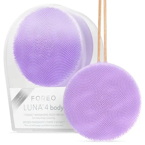Produktbild: FOREO LUNA 4 body Körperbürste - Ganzkörperpflege - Körperpeeling - Verbessert die Aufnahme von Lotionwirkstoffen - Premium Lymphdrainage-Hautpflege-Tool - Wasserdicht - USB-aufladbar - Lavender