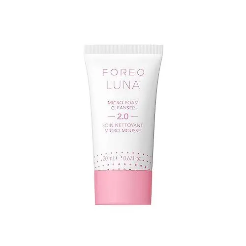 Produktbild: FOREO LUNA Micro-Foam Cleanser 2.0 – Gesichtsreinigung – Vitamin E - Aminosäuren - Mitesserentferner - Porenreiniger - Make Up Entferner – Reinigungsschaum Gesicht – Vegan – Gesichtspflege – 20 ml