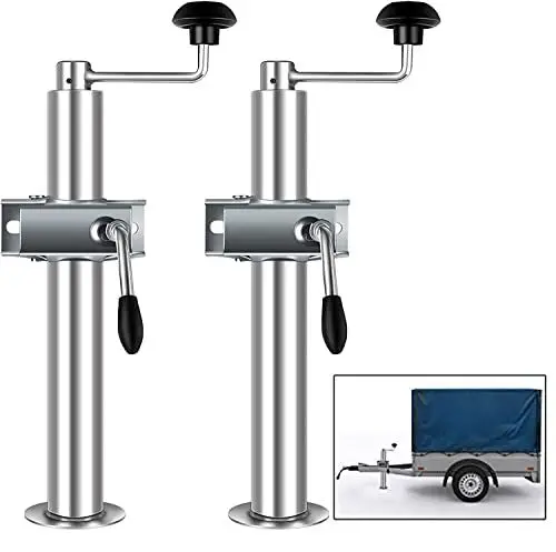 Produktbild: Forever Speed Stützen für Anhänger Abstellstützen incl 2X Halterung und Klemmhalter für PKW Anhänger, Anhängerstützen Höhe 480mm-690mm, 2T