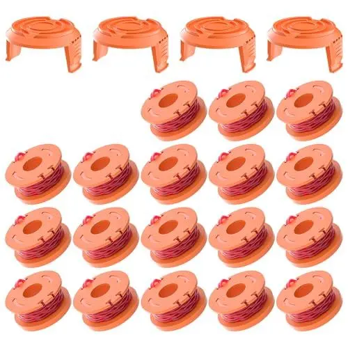 Produktbild: Forever Speed Trimmer Fadenspule Für Rasentrimmer,1,60mm, 3.05m Rasentrimmer Spule Kompatibel mit WORX Rasentrimmer, Trimmer Spulenmodell WA0010/WA6531(18 Ersatzspulen, 4 Kappe)