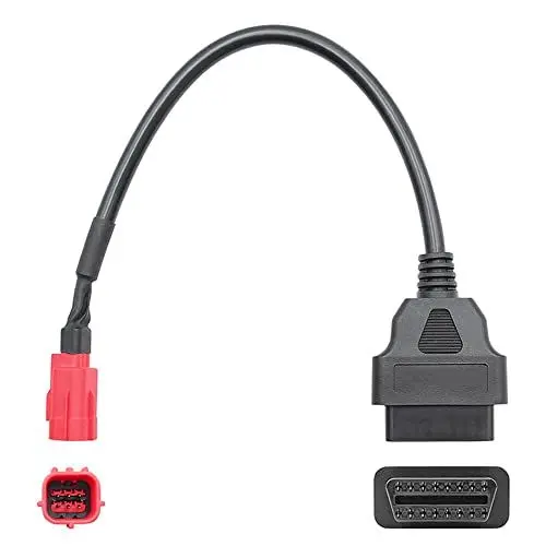 Produktbild: Foreverup OBD2 OBDII Diagnosekabel Adapter 6 Poliges auf 16 Poliges OBD2 Adapterkabel, OBD2-Motorfehlerdiagnose für Honda Motorrad 6 Pin Adapterkabel