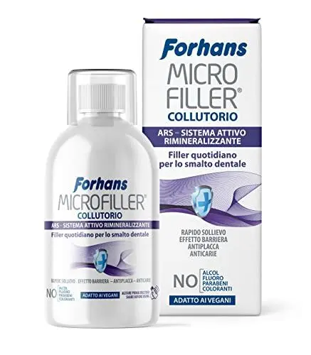 Produktbild: Forhans , Microfiller Mundwasser, aktives Remineralisierungssystem, tägliche Zahnschmelzfüllung, schnelle Linderung bei empfindlichen Zähnen, Plaque-Reiniger, paraben- und fluoridfrei, 500 ml