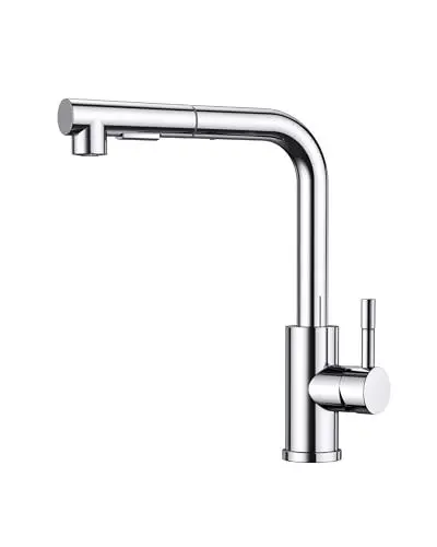 Produktbild: FORIOUS Wasserhahn Küche, Hochdruck Küchenarmatur mit Brause Ausziehbar Armatur, Mischbatterie Spültischarmatur Küche küchenarmaturen, 360° Schwenkbar Zwei Sprühfunktionen, Polierter Chrom