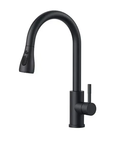 Produktbild: FORIOUS Wasserhahn Küche Schwarz, Hochdruck Küchenarmatur mit Herausziehbarer Brause Ausziehbar Armatur, Mischbatterie Spültischarmatur, 360° Schwenkbar Zwei Sprühfunktionen