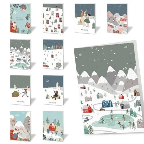 Produktbild: Forletter - Packung mit 10 Weihnachtskarten, 11,5 x 17 cm, Landschaften