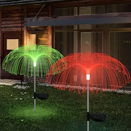 Produktbild: Forlivese Solarlampen für Außen Garten,2 Stück Quallen Solarleuchten für Außen mit 7 Farben,Solar Feuerwerk Gartendeko für Außen Wasserdicht IP65,Solar Gartenleuchten für Außen,Terrasse,Hof