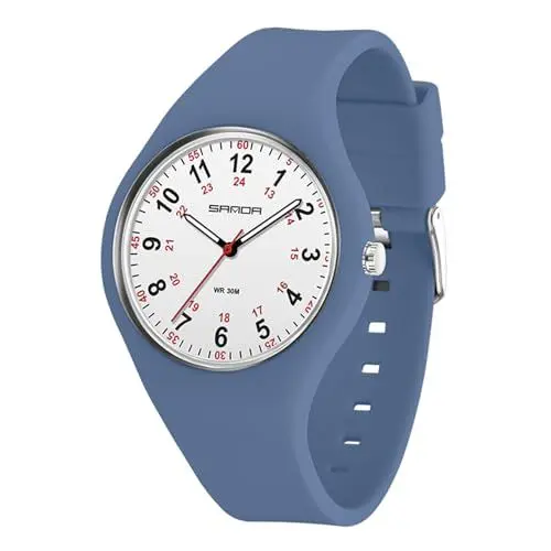Produktbild: Forrader Analoge Unisex-Armbanduhr, wasserdicht, Sportuhren für Krankenschwestern, Mediziner, Damen, Herren, Studenten, leicht ablesbares Zifferblatt, Silikonarmband, Damenuhr