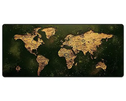 Produktbild: FORRICA Große Gaming Mauspad XXL 900 x 400 mm Mousepad Fransenfreie Ränder Anti Rutsch Schreibtischunterlage Tischunterlage Matte Office Rutschfest XXL Gaming Mousepad Weltkarte A