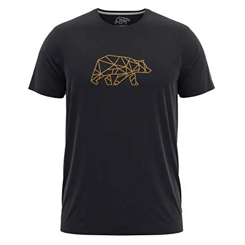 Produktbild: FORSBERG Finnson T-Shirt mit stylischem Bär Brustlogo Rundhals für Herren in Vier verschiedenen Farbkombinationen, Farbe:schwarz/Bronze, Größe:XXL