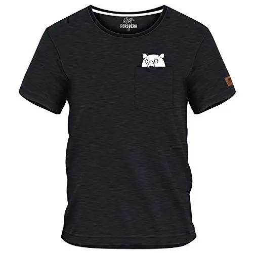 Produktbild: FORSBERG Ragnarson T-Shirt Brusttasche mit Bär Funshirt Rock´n´Roll Rundhals bequem robust, Farbe:anthrazit, Größe:XL