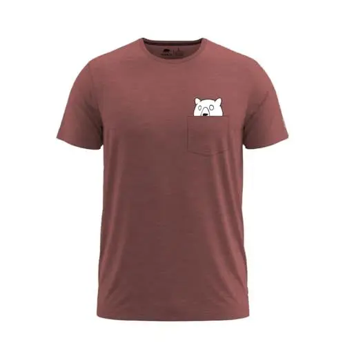Produktbild: FORSBERG | Herren T-Shirt Fingarson | ModernFit mit Brusttasche & Bären-Motiv | Freizeit & Afterworkwear | Rot-Melange, Farbe:rot, Größe:M