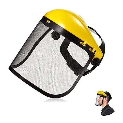 Produktbild: Forsthelm, Kettensägen Sicherheitshelm mit Netzvisier, Forstschutzhelm Helmset Bequeme Belüftung Gesichtsmaske, Gardena Freischneider Gesichtsschutz Helm Hut Schutz Augenschutz Gesichtsschutzmaske
