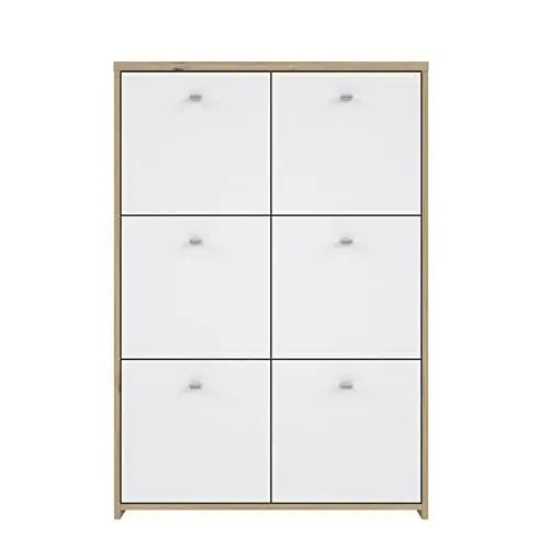 Produktbild: FORTE BEST CHEST Kommode mit 6 Türen, Holzwerkstoff, Artisan Eiche / Weiß, 77.1 x 112.5 x 29.6 cm