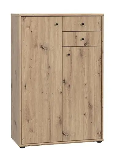 Produktbild: FORTE TEMPRA 2 Kommode mit 2 Türen und 2 Schubladen, Holzwerkstoff, Artisan Eiche Dekor, (B x H x T) 73,7 x 111,1 x 34,8 cm