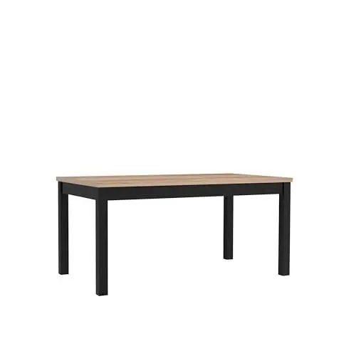 Produktbild: Forte Black Hill Esstisch 160, moderner Esstisch ausziehbar, Holzwerkstoff, Comano Pflaume Holzdekor/Schwarz, 160,4 cm breit x 76,6 cm hoch x 90 cm tief