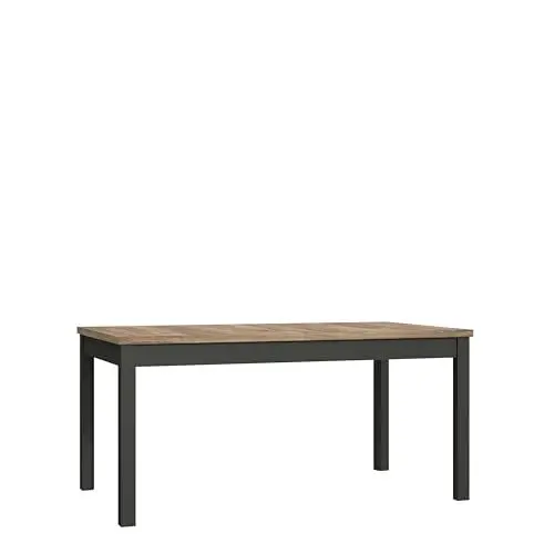 Produktbild: Forte JOKKAZ Esstisch, Moderner Esstisch ausziehbar, Esszimmertisch, Wohnzimmertisch, Holzwerkstoff, Flagstaff Eiche Holzdekor/Schwarz, 160,4 cm breit x 76,6 cm hoch x 90 cm tief