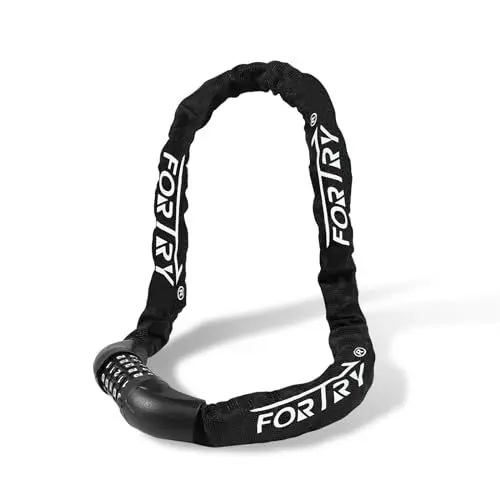 Produktbild: FORTRY Fahrradschloss Zahlenschloss Anti-Diebstahl I Fahrradschlösser mit Gehärtetem Stahlkette Lang I Sicheres Fahrrad Kettenschloss ohne Schlüssel I Bike Lock-Fahrrad Zubehör für Rennrad,Mtb,E-Bike