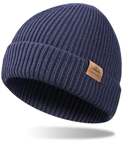 Produktbild: FORVEVO Mütze Herren Winter, Warme Wintermütze Damen,Weiche Unisex Beanie, Thermo Dehnbare Strickmütze für Outdoor Laufen Skifahren（Marine）
