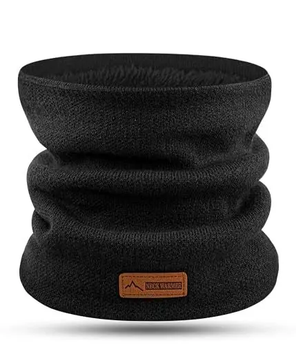 Produktbild: FORVEVO Schal Herren, Winter Halsschlauch Damen,Halstuch Herren mit Fleece Futter,Schal Halswärmer Männer,Thermo Schlauchtuch, Winddichte Loop Schal für Outdoor Sport Täglich(Schwarz)