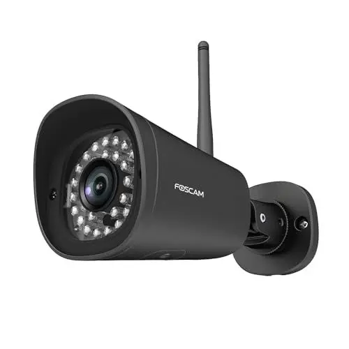 Produktbild: Foscam FI9902P - Full HD Outdoor IP/WLAN Überwachungskamera mit Nachtsicht & Fernzugriff I 2MP IP-Kamera mit 2-Way-Audio-System I P2P Kamera mit Bewegungserkennung & microSD-Kartenslot schwarz