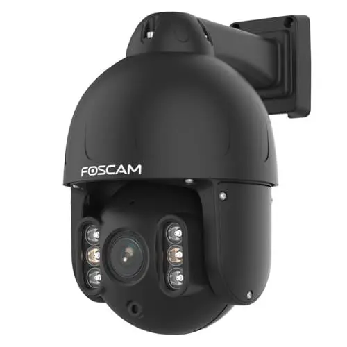 Produktbild: Foscam SD8EP 8 MP PoE PTZ Dome Überwachungskamera mit 4-Fach optischem Zoom, UHD-Videoqualität, HDR, für Innen- und Außenbereich, intelligenter Personen- und Fahrzeugerkennung (schwarz)