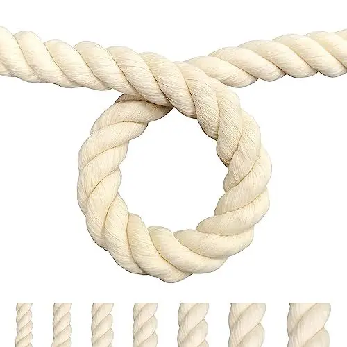 Produktbild: FOSER Baumwollseil, Makramee Garn, BaumwollKordel für DIY Handwerk, Dekorative Projekte, Haustier Spielzeug (30mm(2M))