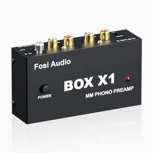 Produktbild: Fosi Audio BOX X1 Phono Vorverstärker, Vorverstärker für MM Plattenspieler mit 3,5-mm-Kopfhörer und RCA-Ausgang, inkl. Netzschalter – Der ideale Phono Preamp für Vinyl-Enthusiasten