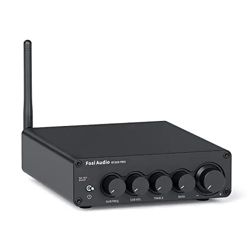 Produktbild: Fosi Audio BT30D Pro Bluetooth Verstärker 2.1 Kanal, Mini HiFi Verstärker mit TPA3255 Chips 165W x2+350W & Bass-Höhenregler, Audio Receiver für Desktop/Außenlautsprecher/Regallautsprecher/Subwoofer