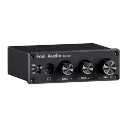 Produktbild: Fosi Audio Q4 Kopfhörer Verstärker, 192 kHz USB DAC Kopfhörerverstärker, USB/Optisch/Koaxial Eingänge auf 3,5 mm AUX/RCA/Ausgang, Gaming DAC AMP für PS5/PC/MAC/Aktive Lautsprecher