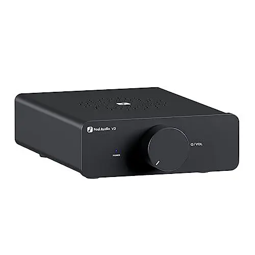Produktbild: Fosi Audio V3 Mini Verstärker, 300Wx2 Stereo Verstärker Hifi mit TPA3255 Amp Chip & Austauschbare Op-Amps, Innovatives Wärmeabfuhrdesign, Audio Verstärker Class D mit Lautstärkeregelung, Endstufe Hifi
