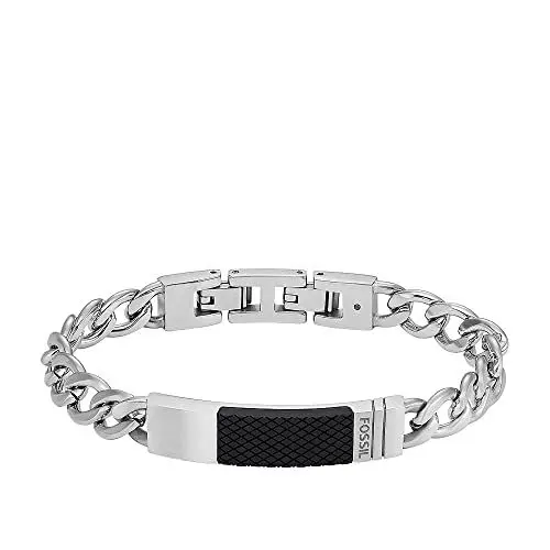 Produktbild: Fossil Herrenarmband aus Edelstahl oder Leder mit Faltverschluss