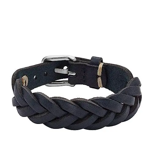 Produktbild: Fossil Armband für Männer Leather Essentials, Navy Lederarmband, Länge: 260mm, Breite: 20mm, JF04406040
