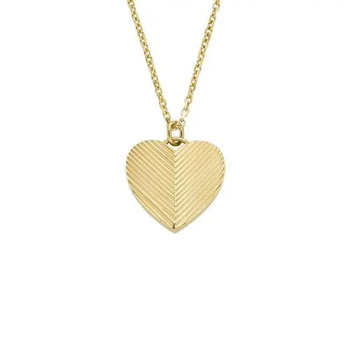 Produktbild: FOSSIL Damen goldfarbenes Edelstahlcollier mit herzförmigem Anhänger mit Karabinerverschluss, Cremiges Gold