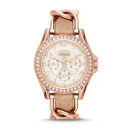 Produktbild: FOSSIL Damenuhr Riley, 38 mm Gehäusegröße, Quarz-Multifunktionswerk, Edelstahlarmband