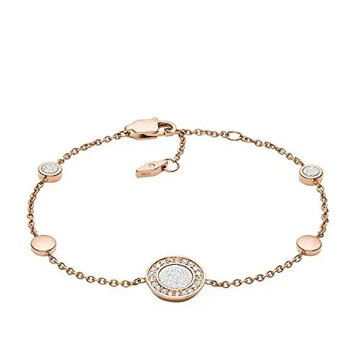Produktbild: Fossil Armband Für Frauen Klassiker, Gesamtlänge: 165mm + 25mm Verlängerung Kette Rose Gold Edelstahlarmband, JF03264791