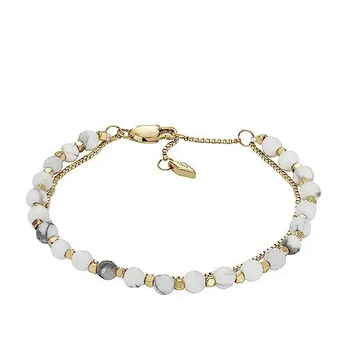 Produktbild: Fossil Armband für Frauen All Stacked Up Howlite, Kettenarmband mit Perlen, Länge: 165mm+35mm, Breite: 4mm, JF04443710