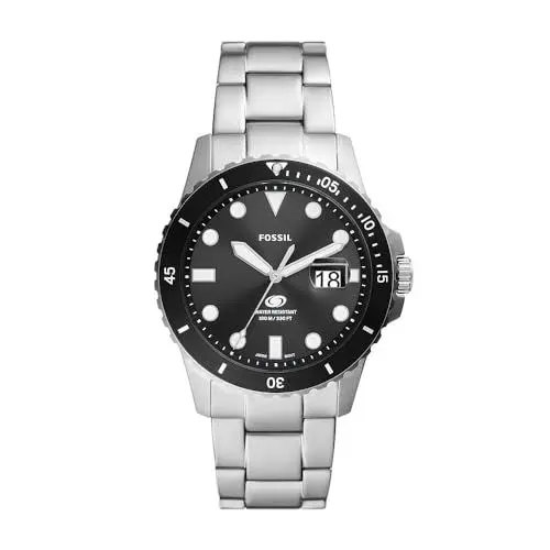 Produktbild: Fossil Blue uhr für Herren, Quarzwerk mit Edelstahl- oder Lederarmband, Silberfarben, 42MM